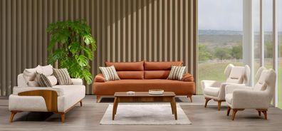 Elegantes Wohnzimmerset Sofa 3 + 3 + 1 + 1 Sitzer geeignet für große Gesellschaften