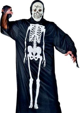 Halloween Horror Scream Skelett Skeleton Ghost Geist Kostüm + Maske One Size