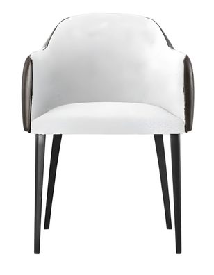 Ein moderner Stuhl mit einfachen Linien und hochwertigen Materialien