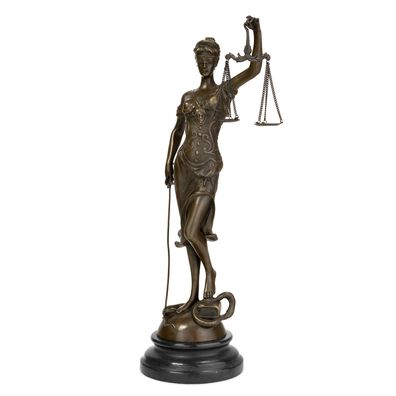 Moritz Bronze Figur Lady Justice Höhe 40 cm 2,7 kg Skulptur Antik Alt Figuren