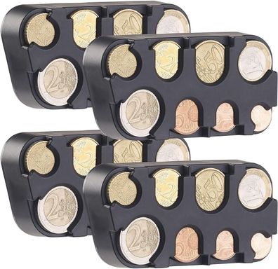 NEU 4er Set Kleingeldbox Sortierer Spender für Wechselgeld Kleingeld Münzen Euro