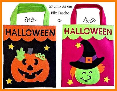 Halloween Trage Tasche Beutel Süßigkeiten + Henkeln Süßes Saures Trick Treat