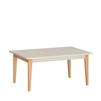 BETTSO Couchtisch Windsor auf hohen Holzbeinen, in einem eleganten Kaschmir