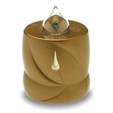 2 LED Grabkerzen Flackereffekt lange Brenndauer Trauerlicht gold Träne