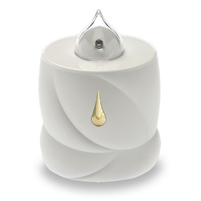 4 LED Grabkerzen Flackereffekt lange Brenndauer Trauerlicht weiß Träne