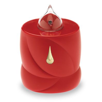 LED Grabkerze Flackereffekt lange Brenndauer Trauerlicht rot Träne