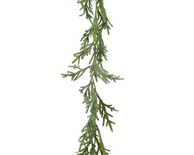 Norfolk Pine Girlande 16cm künstlich 1,8m Grün leicht beschneit