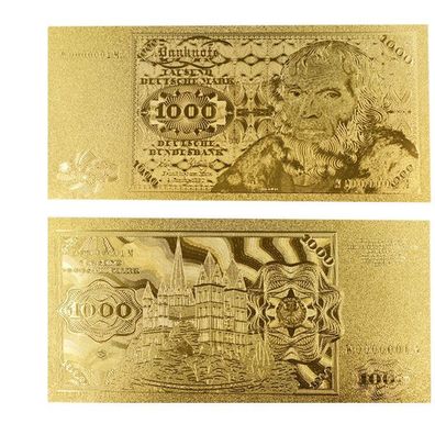 Alte Deutsche Mark Goldfolie Banknote 1000 D-Mark (CM201025)