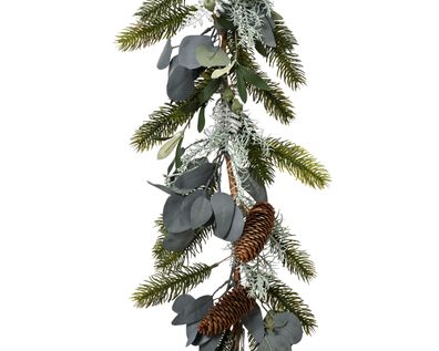 Künstliche Dekogirlande 1,8m mit Tannenzweigen & Eukalyptusblättern