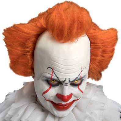 Scary Halbe Maske Pennywise-Maske It Halloween Böser Evil Clown Horror Perücke