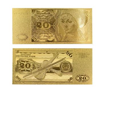 Alte Deutsche Mark Goldfolie Banknote 20 D-Mark (CM2010252)
