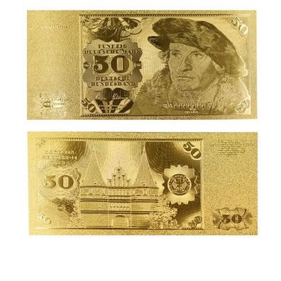 Alte Deutsche Mark Goldfolie Banknote 50 D-Mark (CM2010253)