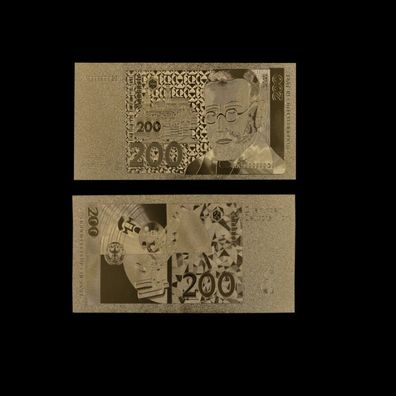 Alte Deutsche Mark Goldfolie Banknote 200 D-Mark (CM2010254)