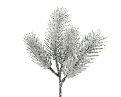 Tannenzweig mit Schnee 20cm PE Spritzguss künstlich grün / weiß