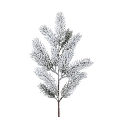 Tannenzweig mit Schnee 50cm PE Spritzguss künstlich grün / weiß