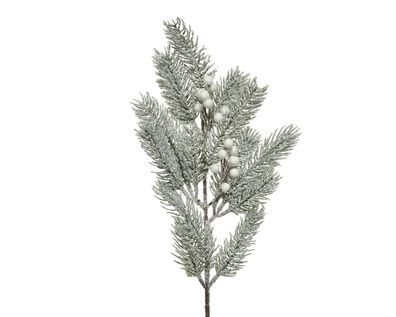 Tannenzweig mit Beeren 50cm PE Spritzguss künstlich grün / weiß