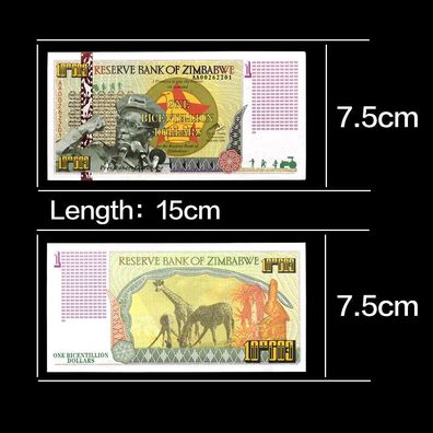 One Bicentillion Dollars Banknote Zimbabwe/ Bankfrisch unzirkuliert(Zimb2010251)