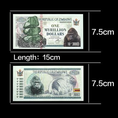 One Myrillion Dollars/ Banknote Zimbabwe/ Bankfrisch unzirkuliert(Zimb2010252)