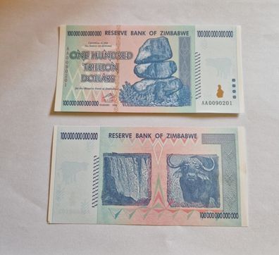 100 Trillion Dollars / Zimbabwe 2008/ Geschenkidee/Souvenir/Nachdruck(Zimb2010255)