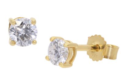 GLIZZ Schmuck Brillant-Ohrringe 0,50 ct Gold 333 Lab Grown Diamant Ohrstecker GL1072