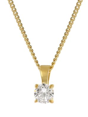 GLIZZ Schmuck Lab Grown Diamant-Anhänger 0,50 ct Gelbgold an Silberkette GL1070-45