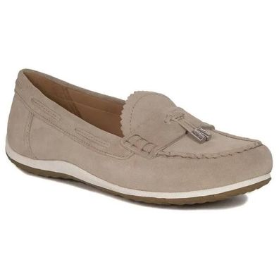 Mokassins Geox Damen Beige aus Wildleder