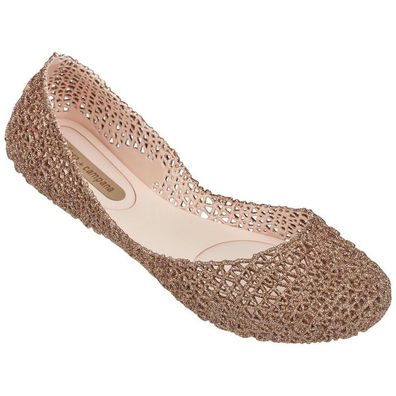 Ballerinas Melissa mit goldenem Glitzereffekt