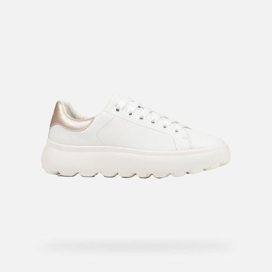 Sneakers Geox Weiß Damen Komfort Leder