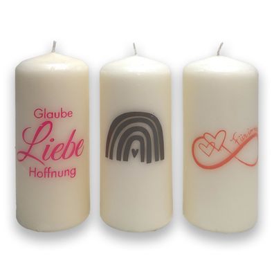 10x Stumpenkerze Wachskerzen Dekokerze Weihnachtskerze Blockkerze Kerze 130x58mm