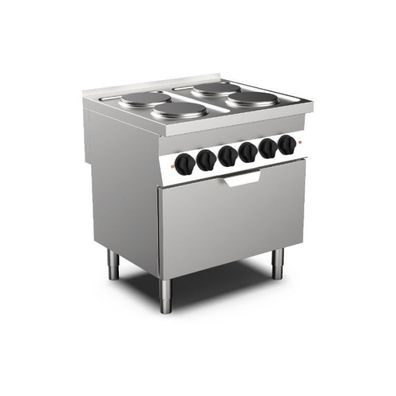 Mareno Elektroherd mit 4 Platten und Backofen aus Edelstahl 800x700x870mm
