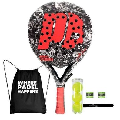 Padelschläger Prince Rocket Tattoo schwarz-weiß