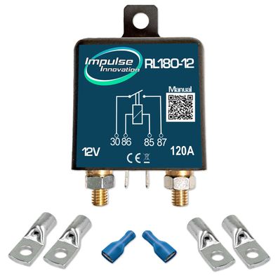 Trennrelais RL180-12 12V 100A + Ringkabelschuhe 10–25mm² zur Auswahl