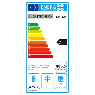 Gastronomie Gastro-Inox Kühlschrank mit 1 Türe aus Edelstahl und 600 Liter