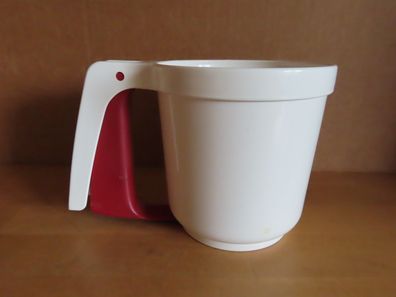 Mehl- Puderzuckersieb Streuer weiß rot Gerda Dreh Mechanik Kunststoff