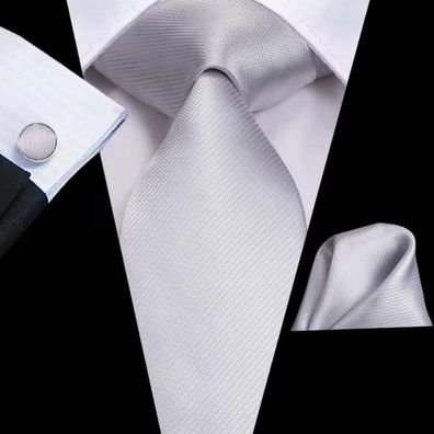 Krawatte Einstecktuch Manschettenknöpfe Seide Seidenkrawatte Schlips Binder