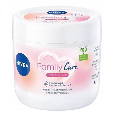 Nivea Family Care Feuchtigkeitscreme fuer Gesicht, Koerper & Haende, 450ml