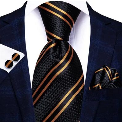 Krawatte Einstecktuch Manschettenknöpfe Seide Seidenkrawatte Schlips Binder