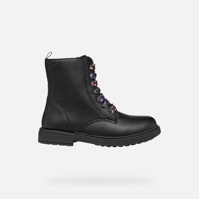 Stiefel Geox Eclair schwarze Mädchen Schnérstiefel