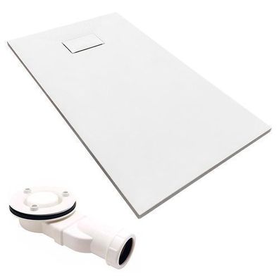 Duschwanne Rechteck Komposit VIDAR 120x90x3,2 Steinoptik | Ablauf im SET !