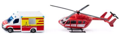 SIKU 1748 Mercedes-Benz Rettungswagen und Helikopter 1:87