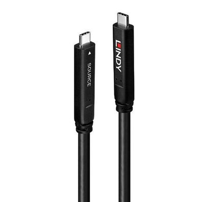 LINDY 15m USB 3.2 Gen 2 & DP 1.4 Typ C Hybridkabel