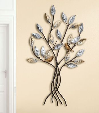 Gilde Wandrelief, Baum, Metall, braun, VE 2, L. 2 cm, B. 50 cm, H. 76 cm 68218