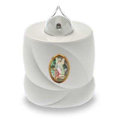 LED Grabkerze Flackereffekt lange Brenndauer Trauerlicht weiß Heiliger Engel