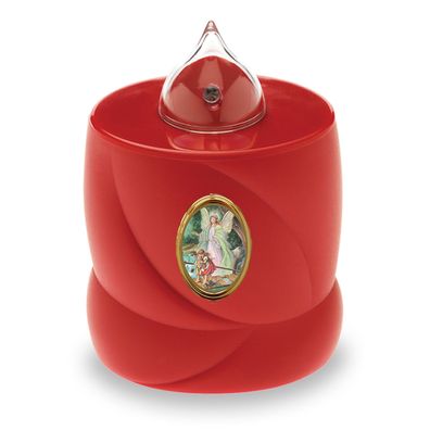 LED Grabkerze Flackereffekt lange Brenndauer Trauerlicht rot Heiliger Engel