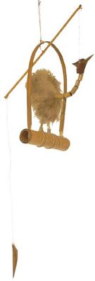 Windspiel Vogel natur klein aus Holz, ca. 20 cm hoch, Mobile