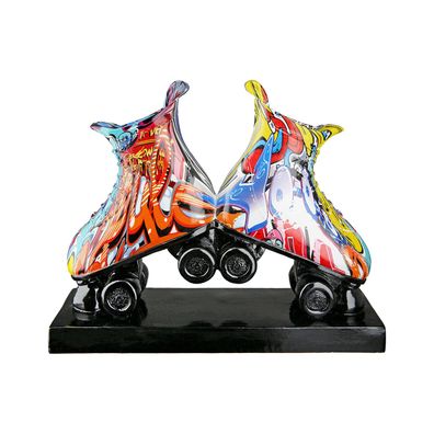 Casablanca Skulptur, Rollschuhe, "Street Art", Graffiti, Kunstharz, mehrfarbig, ,