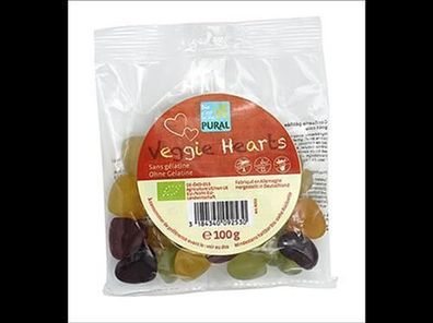 Pural 6x Vegan Love Fruchtgummi ohne Gelatine 100g