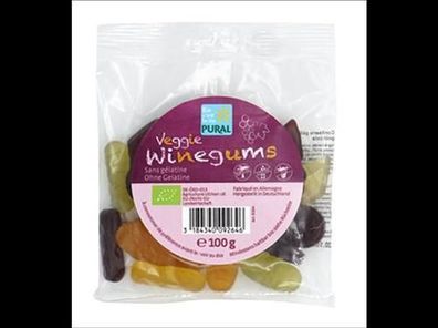 Pural Veggie Winegums Fruchtgummi ohne Gelatine 100g