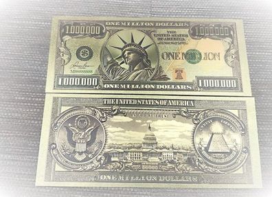 1 Million Dollar Freiheitsstatue/vergoldete Banknote USA/Souvenir (USA211027)