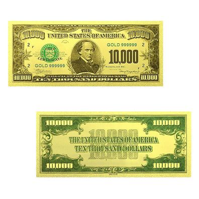 10.000 Dollar/ vergoldete Banknote USA/Souvenir (USA211028)